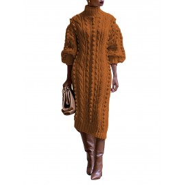 Elegant European and American High-Neck Long Dress for Women | Long-Sleeve A-line Winter Black Dress, Suitable for Weddings, Parties, and Formal Occasions, Machine Washable - Fashionable Long Dress, Solid Color, No, Regular Sleeve, Regular Top