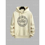 Men's Large Light Yellow Sweatshirt - Personalized /, Loose Fit Kangaroo Pocket Pullover, Machine Washable Casual Streetwear Hoodie for Groups, Teams & Corporate Branding ( Orders Welcome), PLUS SIZE